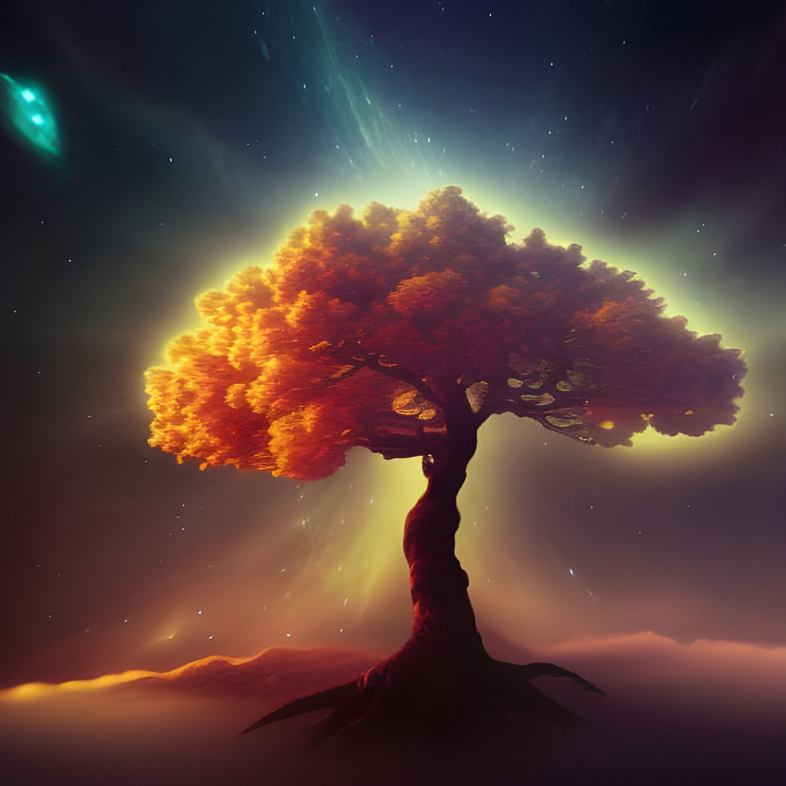 Spectacular Galaxy Tree: Digital Matte Painting