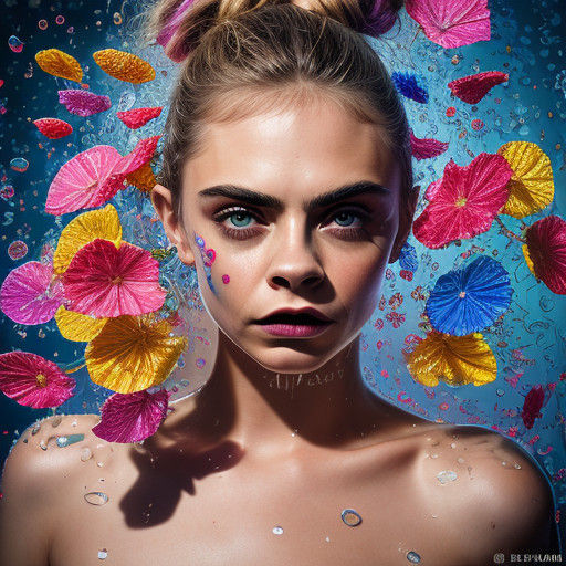 Hyperrealistic Surrealism: Cara Delevingne's Face Blends wit...