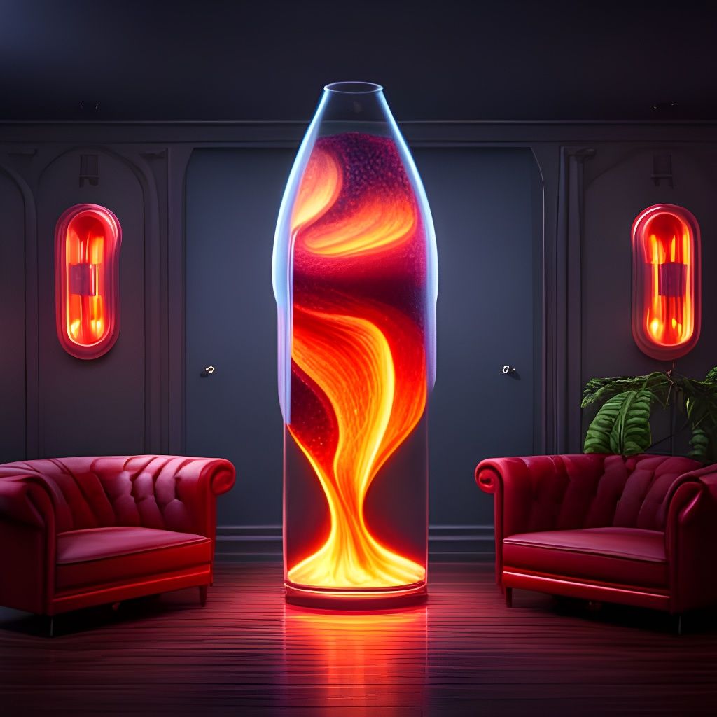 Lava Lamp in Living Room: 4K Ambient Digital Art