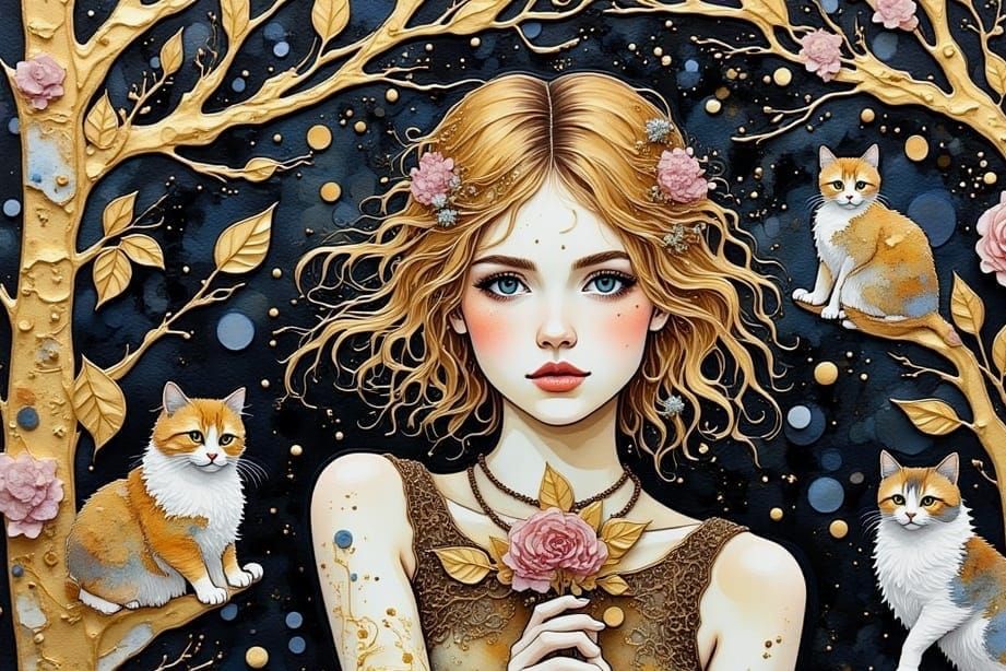 Whimsical Norse Goddess Freya on a Vintage Journal Cover