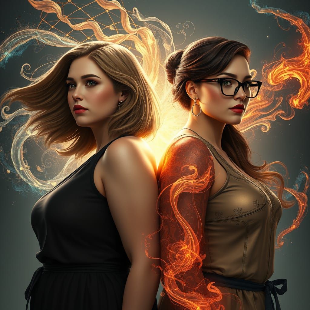 Hyperrealistic Best Friends Forever in Elemental Harmony