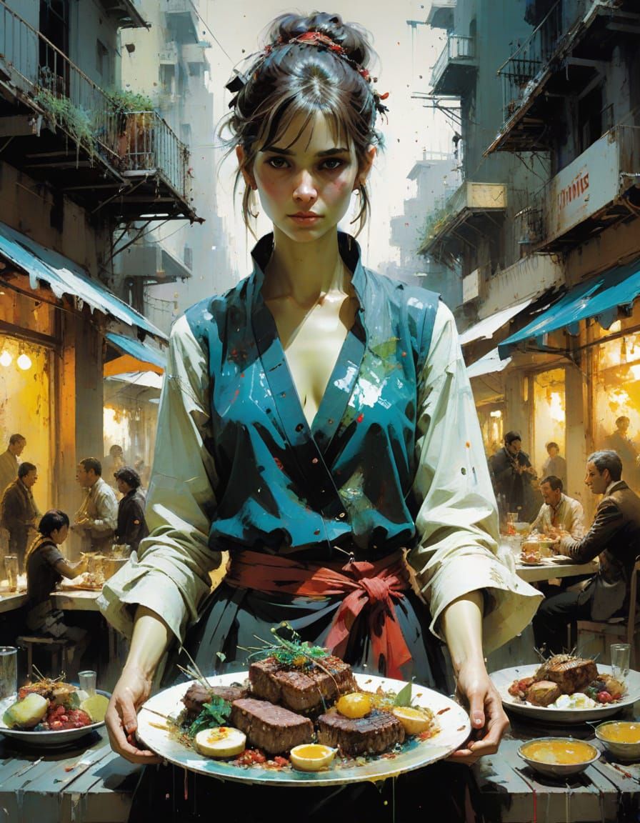 Magical Food Platter in Expressive Painterly Style