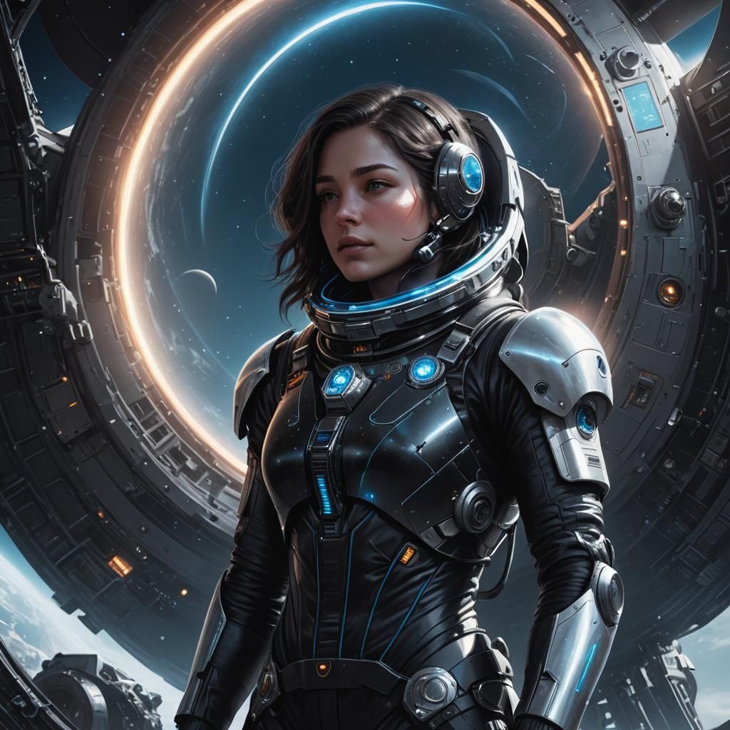 Astronaut and Spaceship in Magical Sci-Fi Art