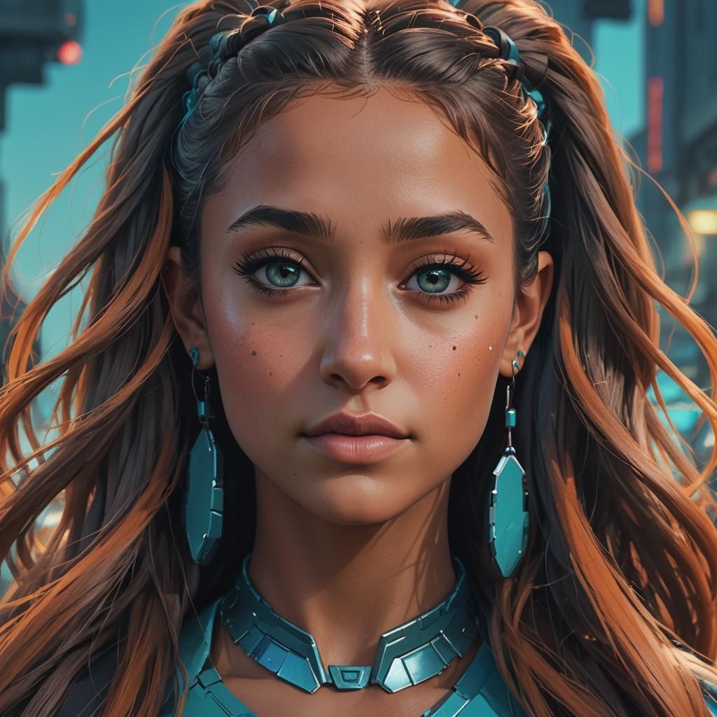 Ariana Grande Portrait in Fantasy Concept Art Style