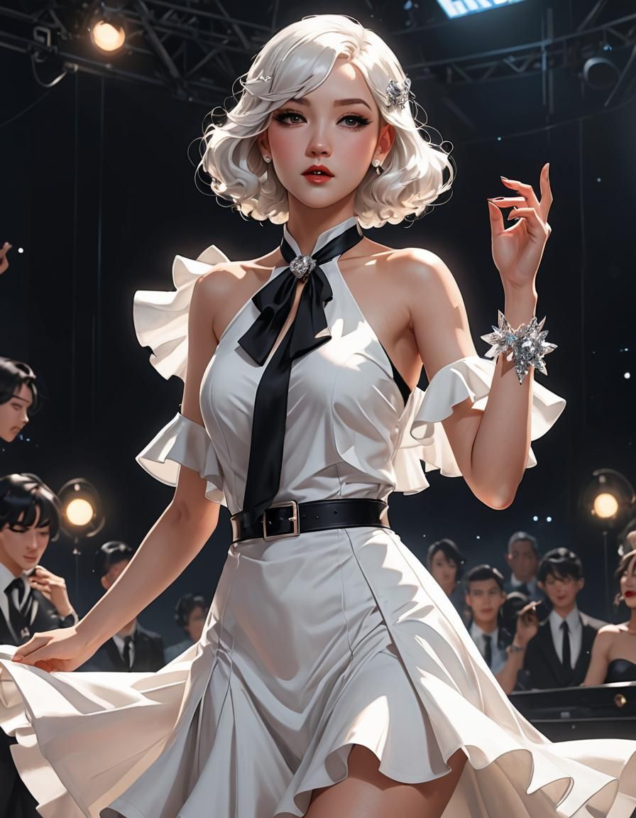 Electro Swing Singer in 1930s Suit, Anime Art