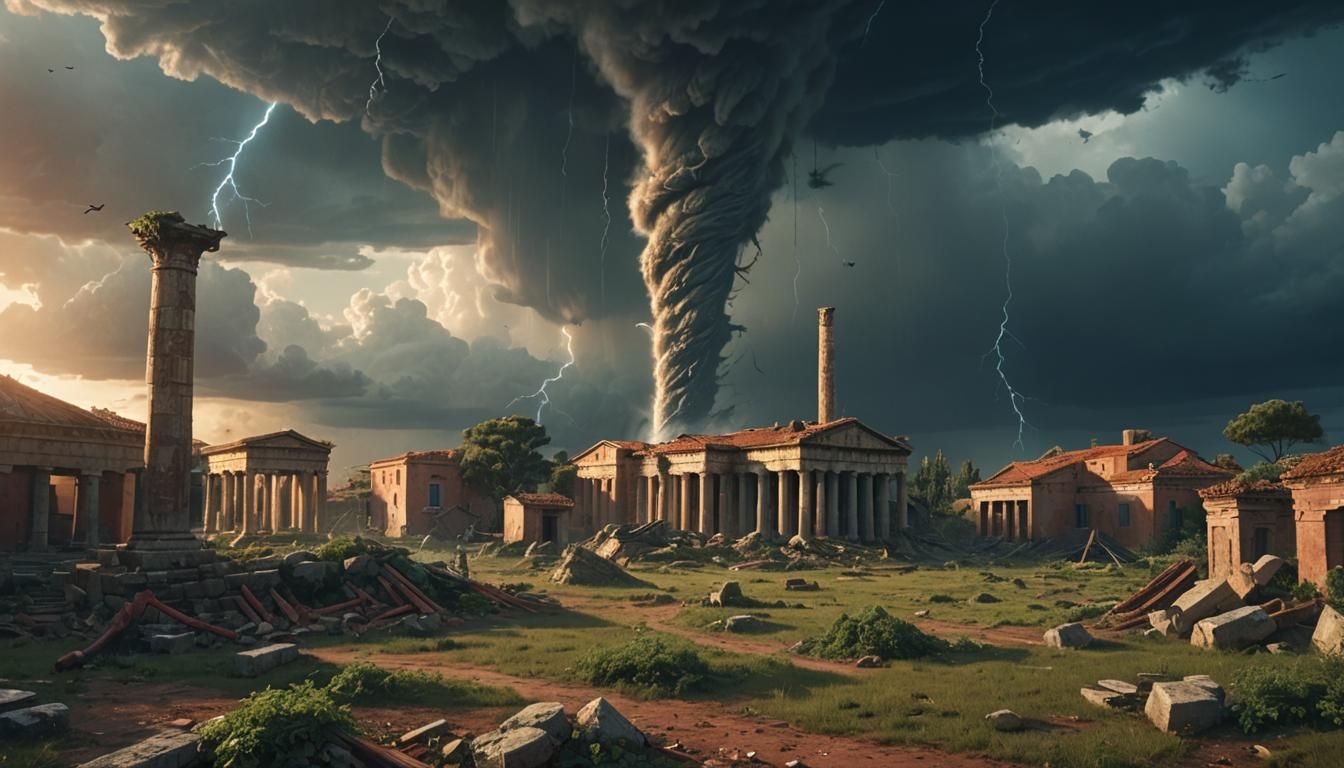 Tornado Devastates Ancient Greek City: Digital Matte Paintin...
