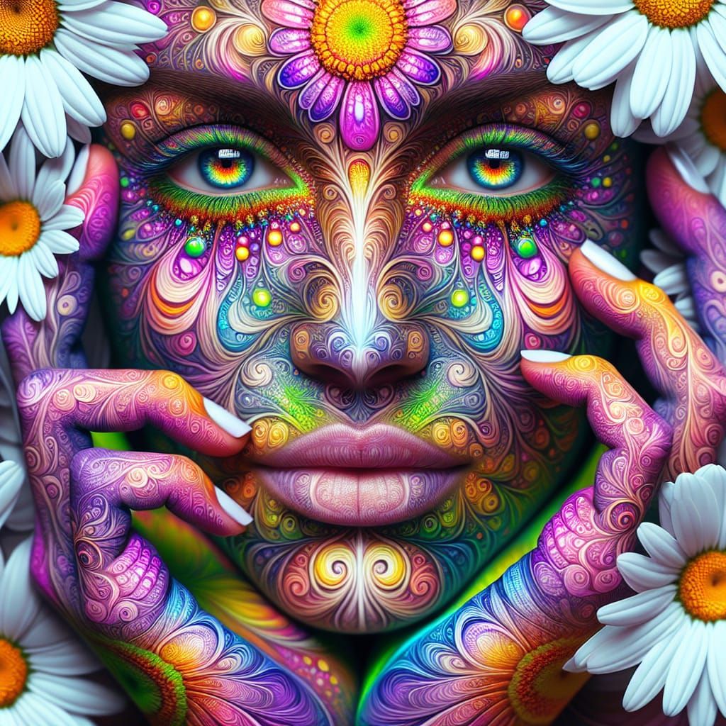 psychedelic body paint.
