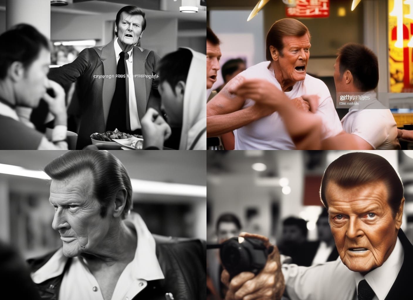 Roger Moore's Chinese Takeaway Brawl: Professional Photo