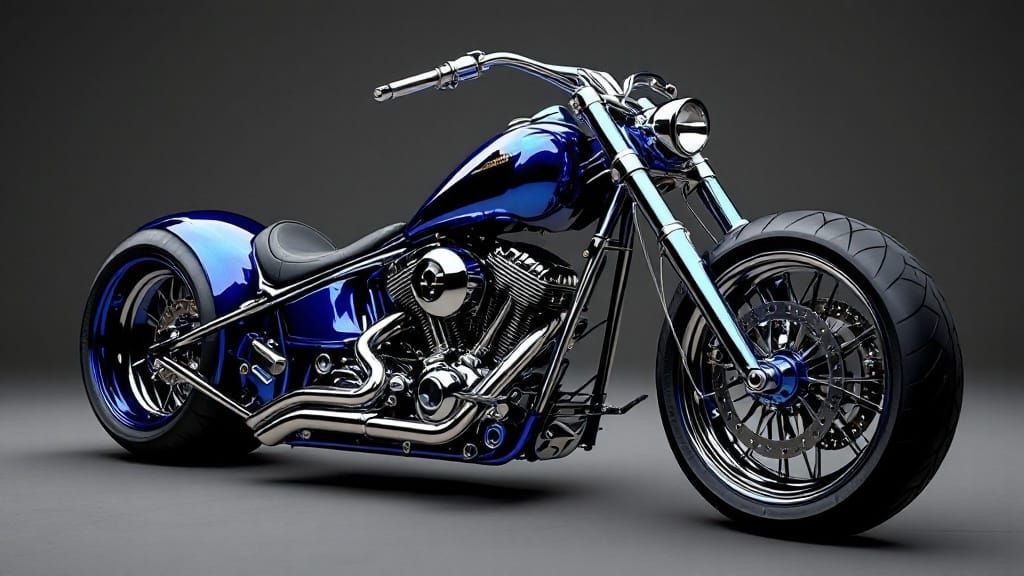 Custom Chopper in 3D Rendered Photorealistic Style