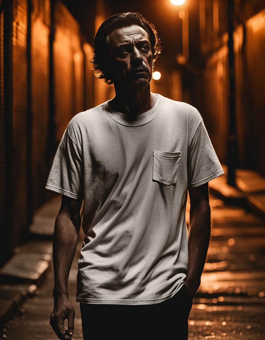 A man in a dark night