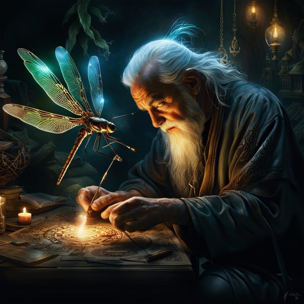 Ancient Wizard Creates Dragonfly with Magic