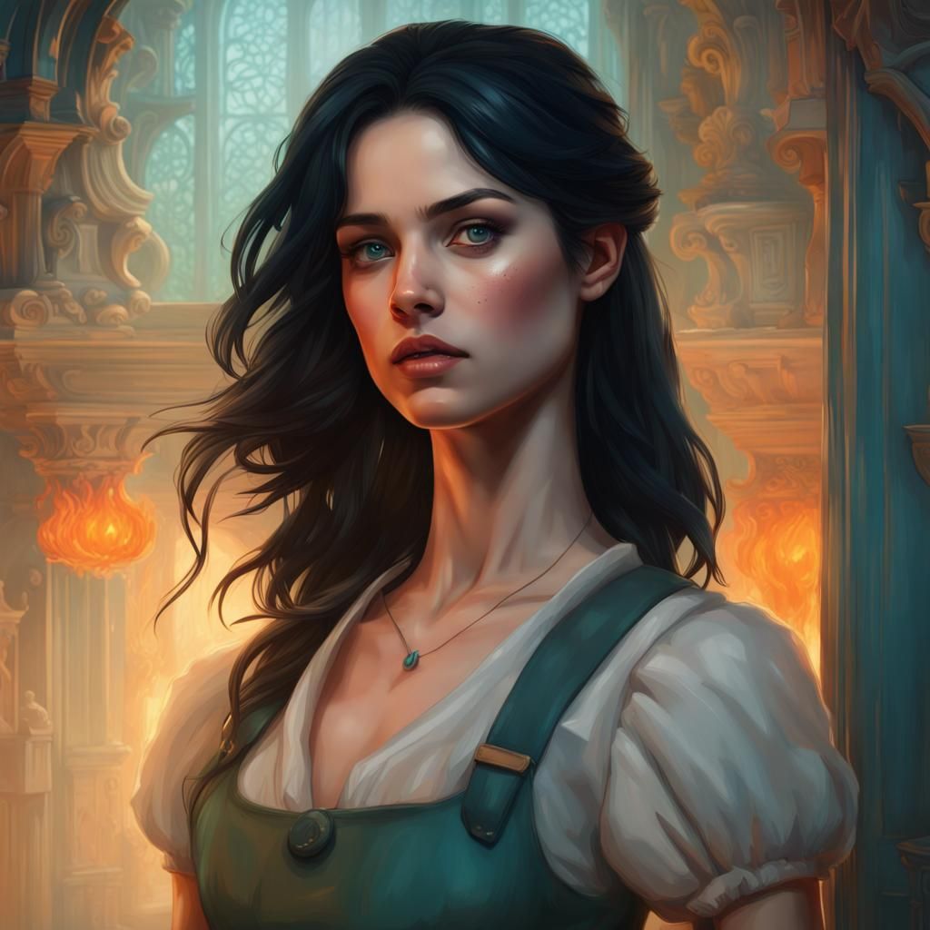 Housekeeper Portrait in Hyperdetailed Digital Art Style