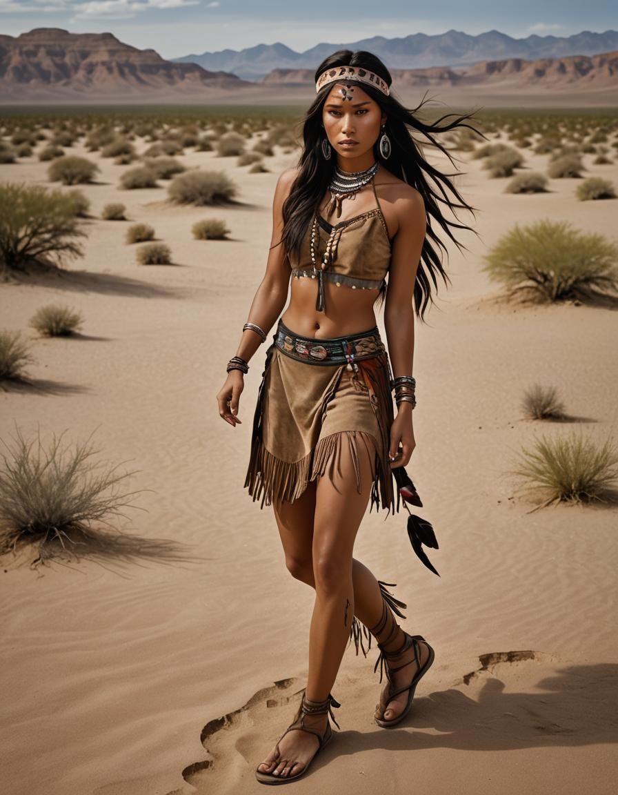 Photorealistic Native American Girl Portrait