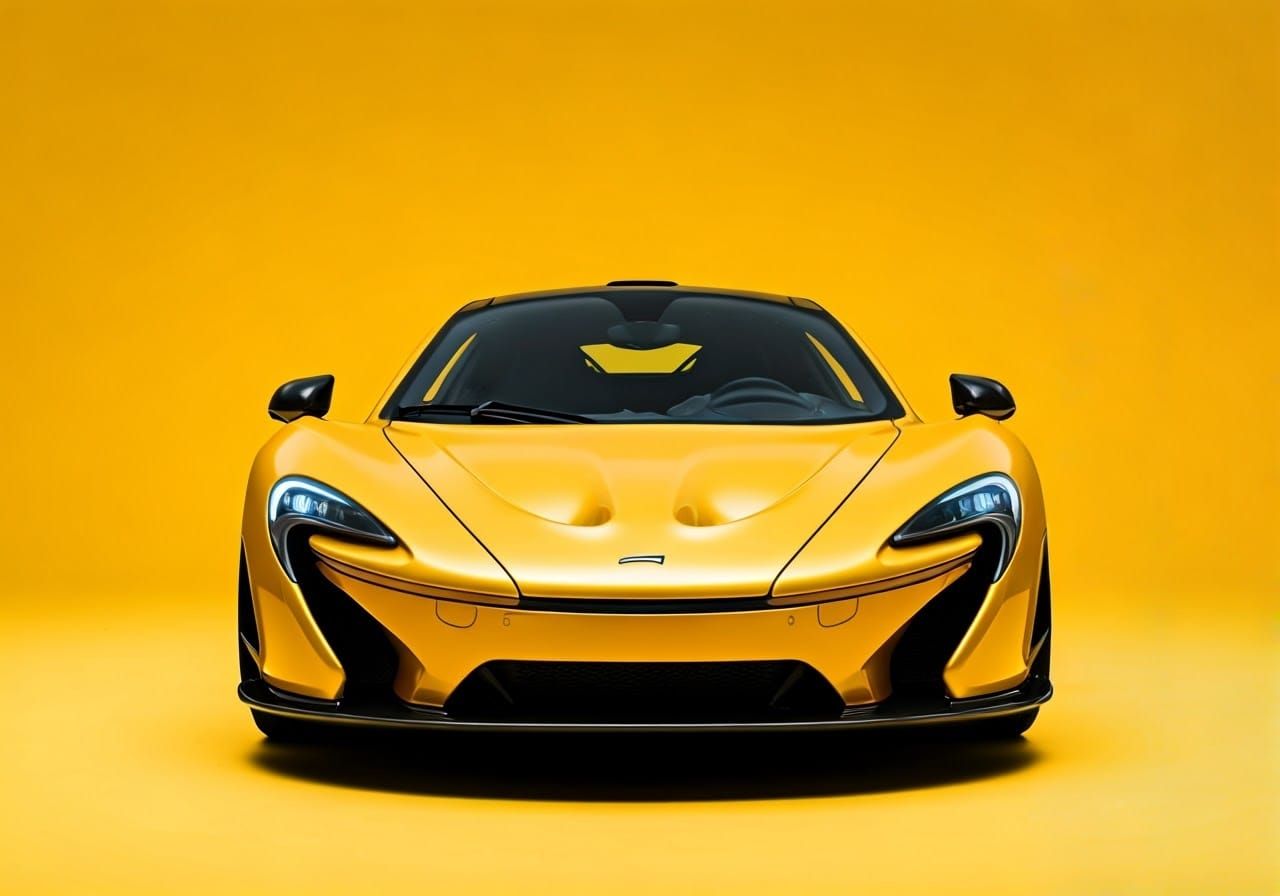 Sleek Yellow McLaren P1 Showcased in High-Contrast Studio Sh...