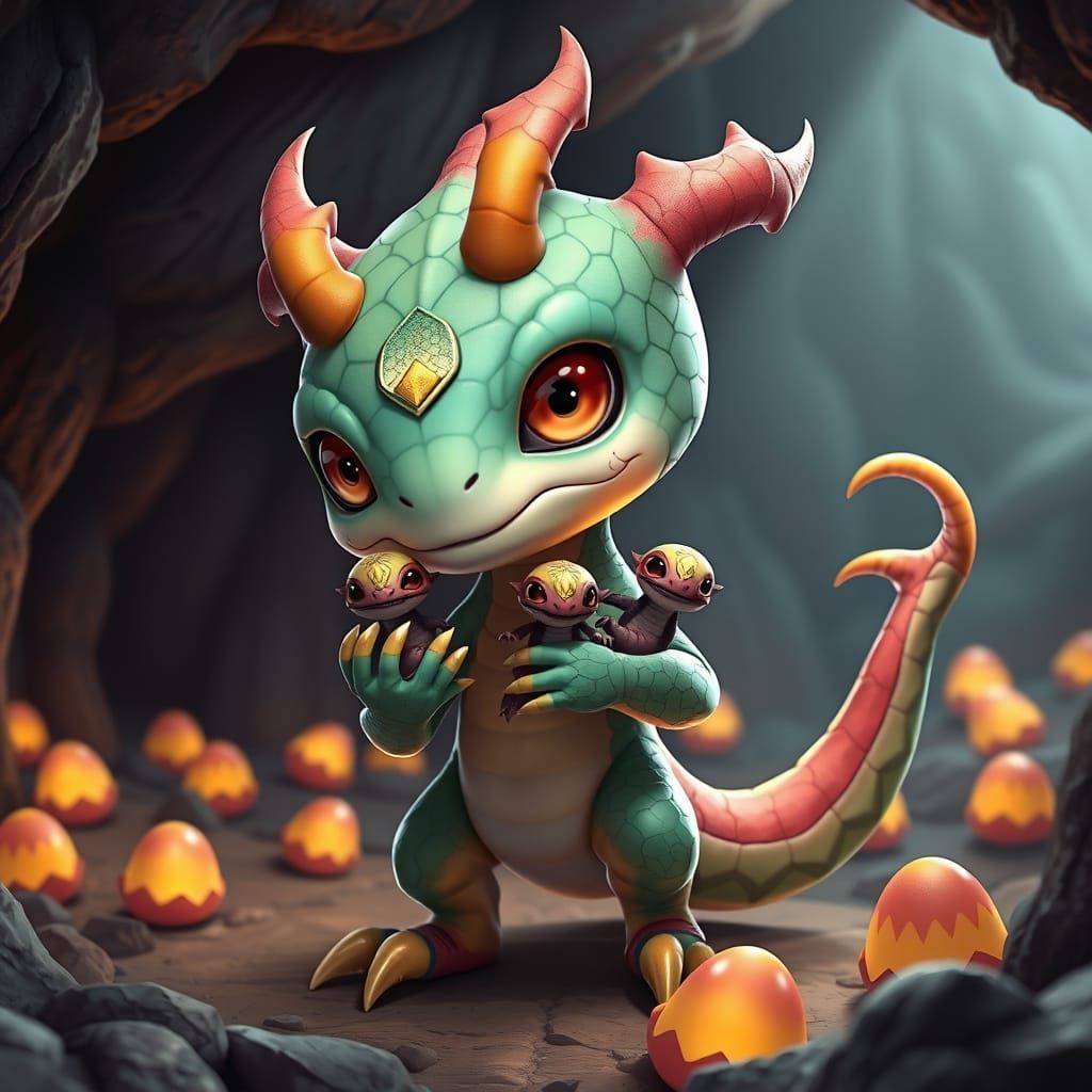 Echidna in Vibrant 3D Anime Style