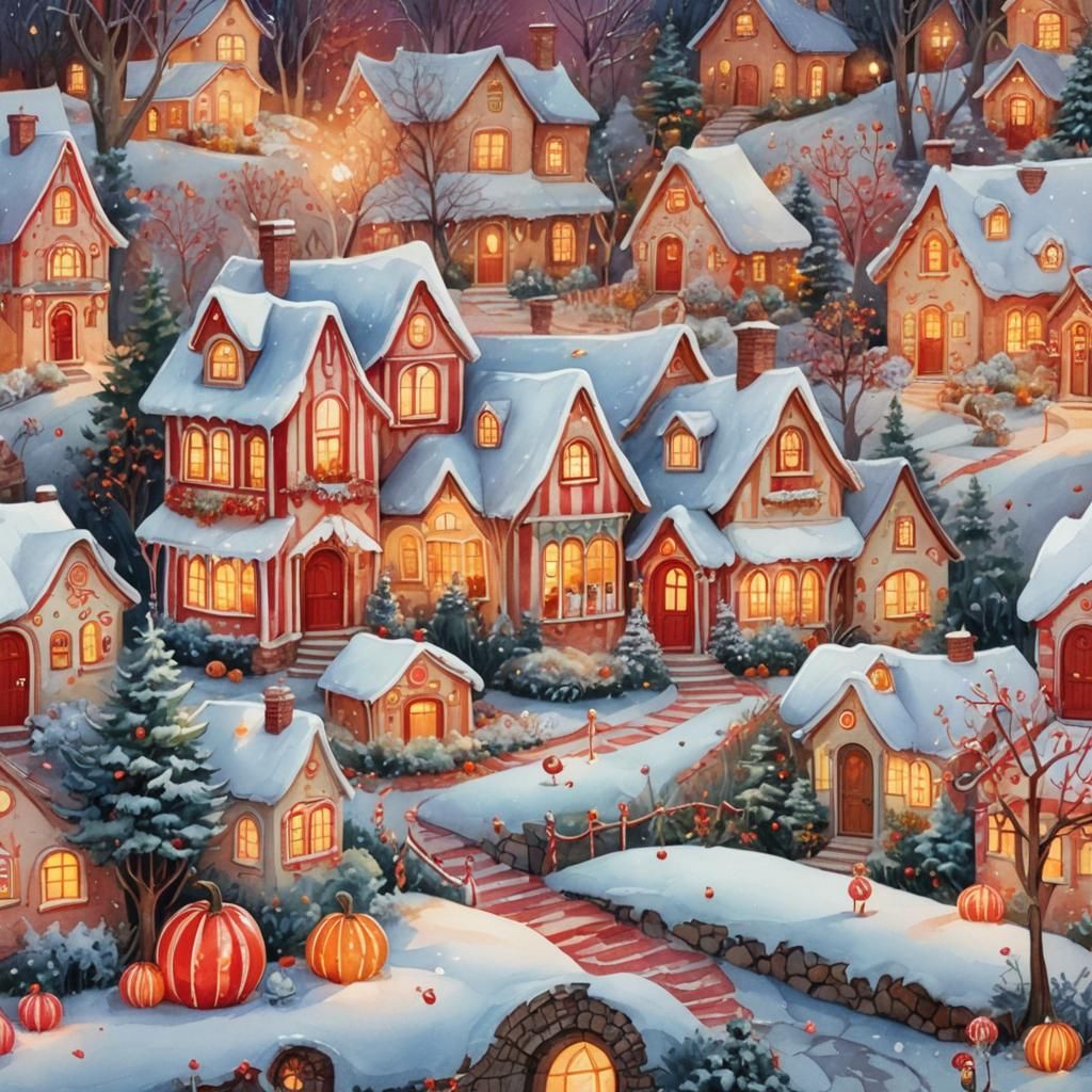 Whimsical Fairy Tale House in Winter Wonderland