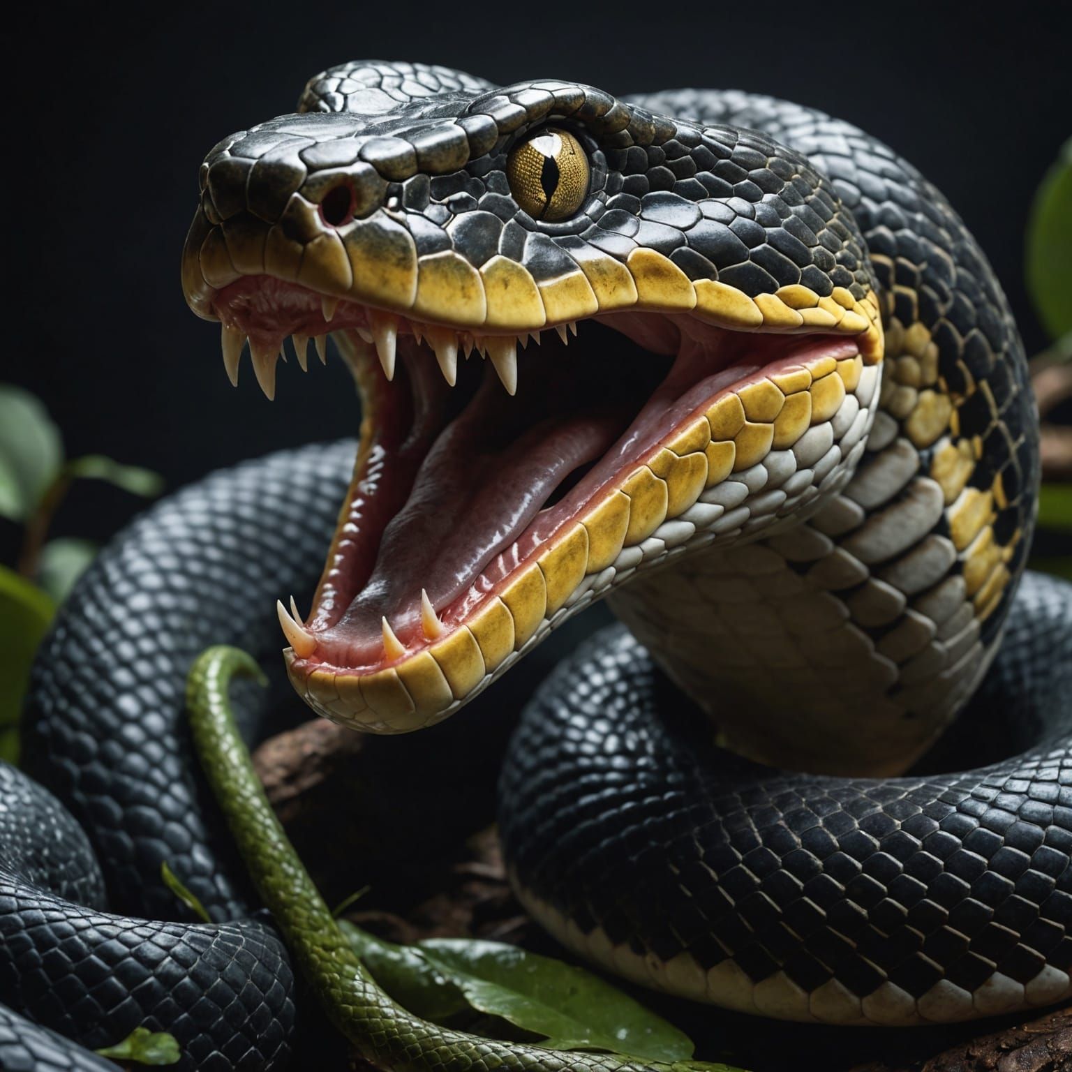 Stunning Snake Portrait in Dark Fantasy Style