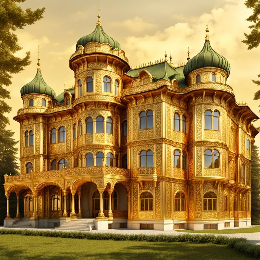 Golden Bulgarian Palace as Tudor Tapestry
