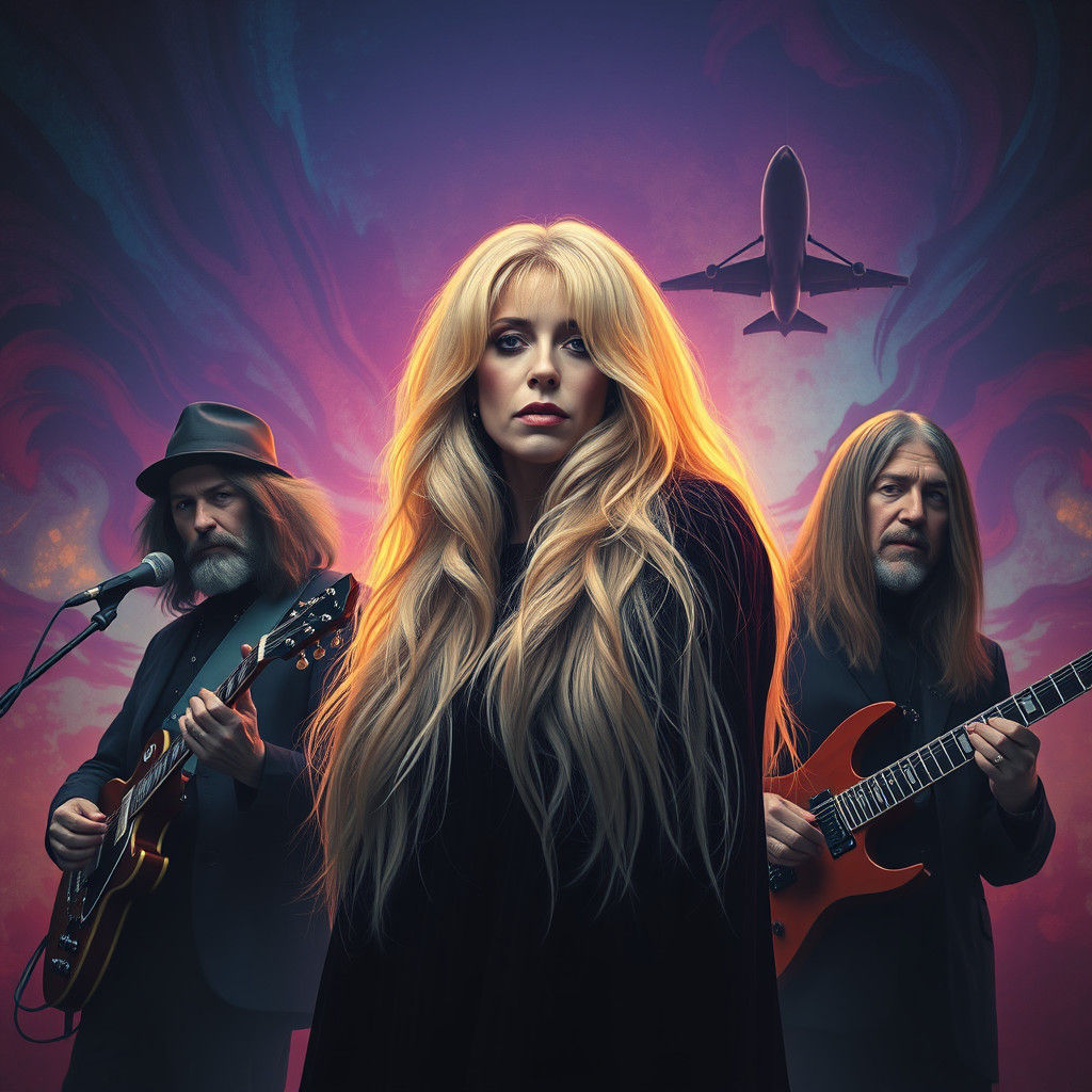 Fleetwood Mac Psychedelic Dreamscape in Hyperrealism