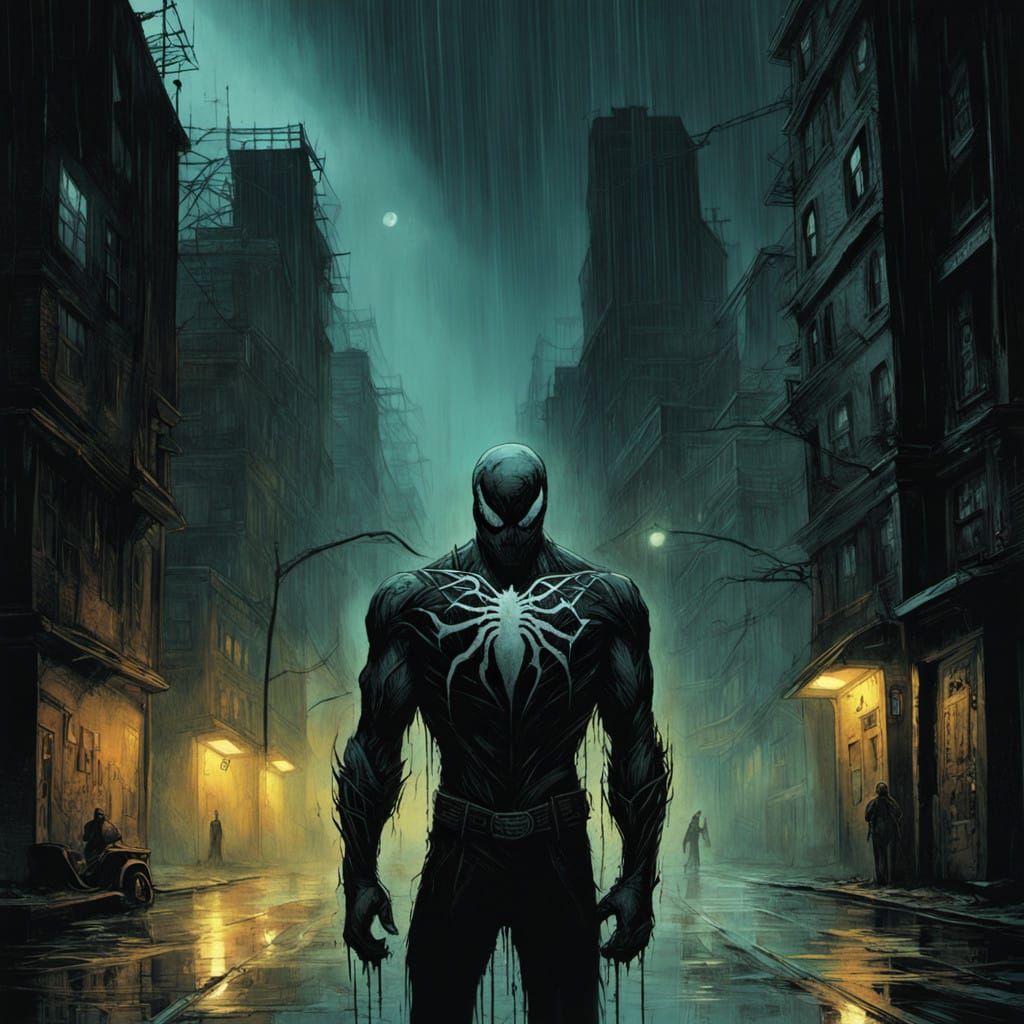 Gritty Venom Emerges in Dark Alleyway