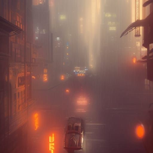 1920s Bladerunner Concept Art in Steampunk Style