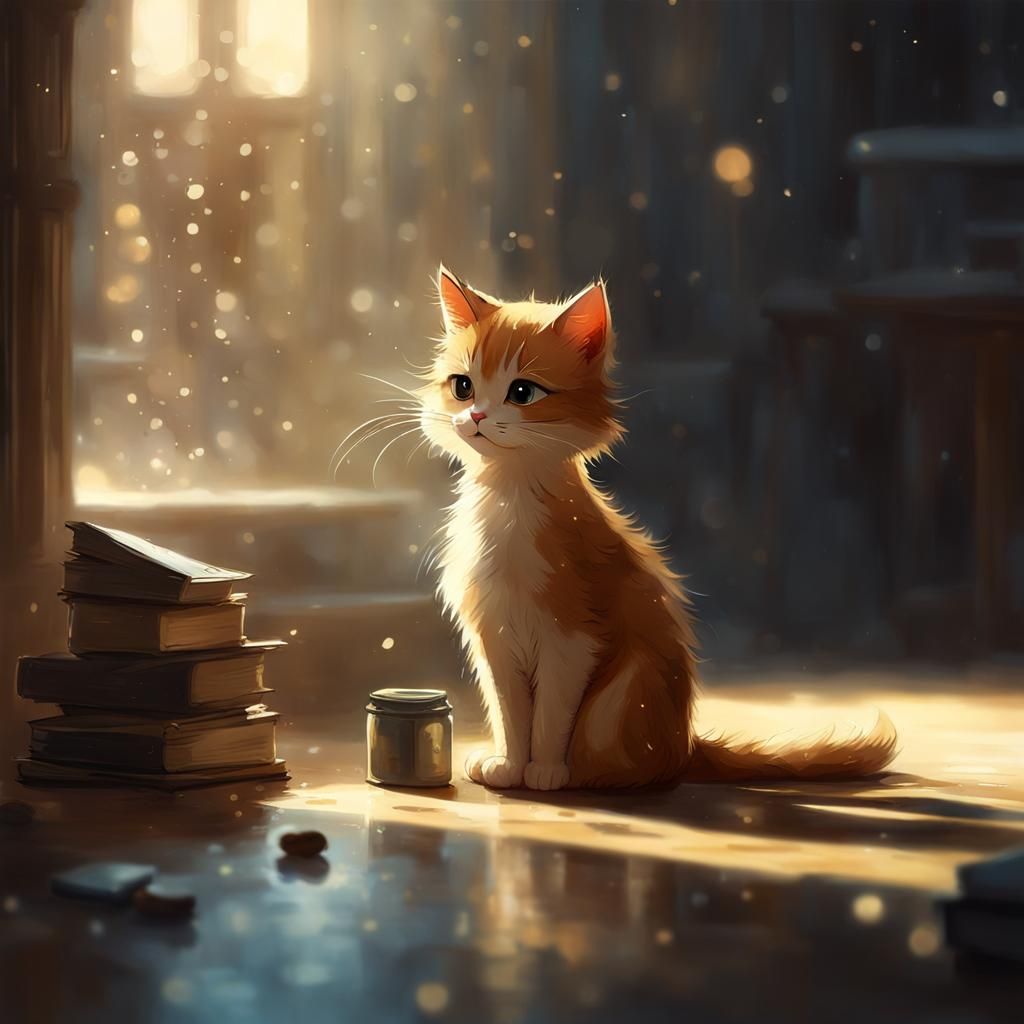 Adorable Criminal Cat in Disney Animation Style