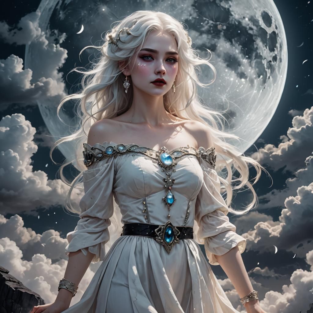 Ethereal Lunar Goddess in Fantasy Concept Art