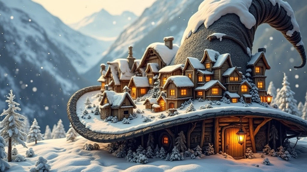 Magical Hat Village in Winter Wonderland