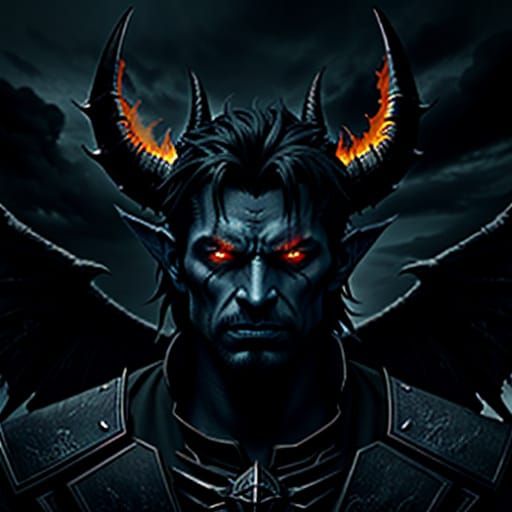 Dark Fantasy Devil Lord in Fiery Glory