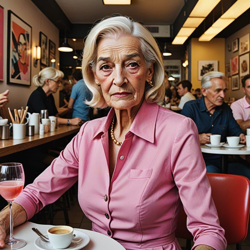 Glamorous Transvestite in Pink: Pop Art Digital Portrait