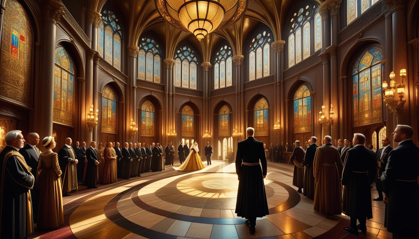 Opulent Royal Court in Belgian Renaissance Style