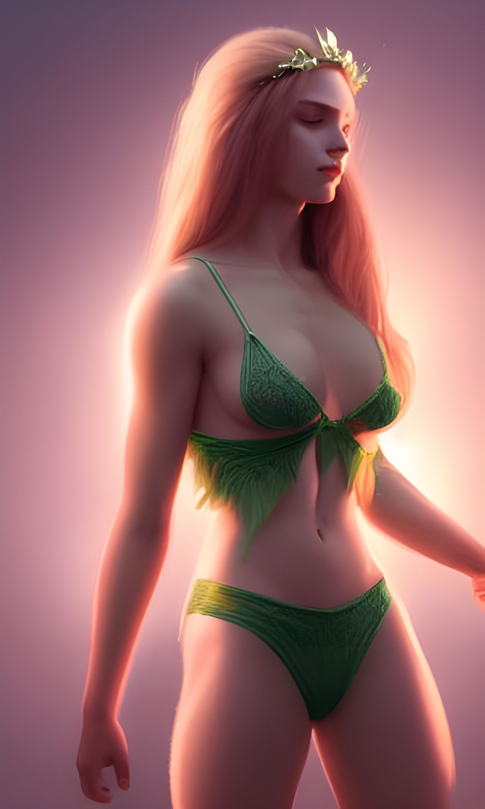 Beautiful Nude Woman with Rose Petals, Hyperdetailed Art