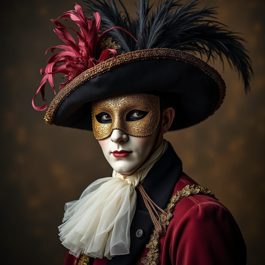 Man in 18th Century Masquerade Costume