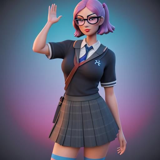 Pixar-Style Schoolgirl in 3D Digital Art