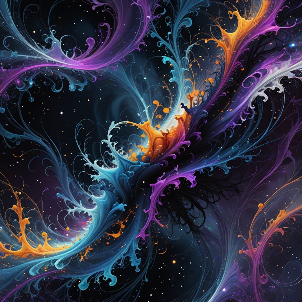 Surreal Abstract Thought in Cosmic Space