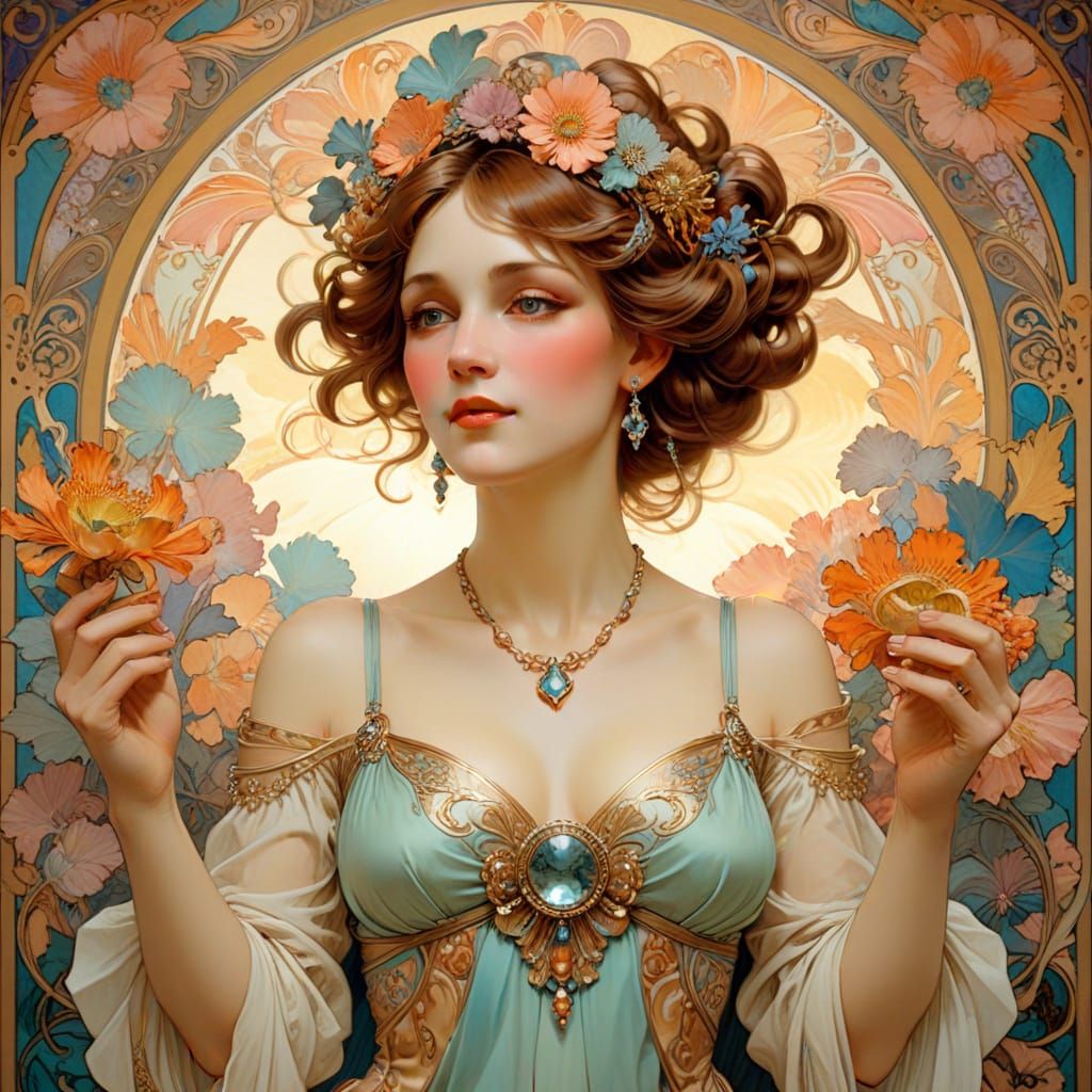 Renaissance Woman with Art Nouveau Elements