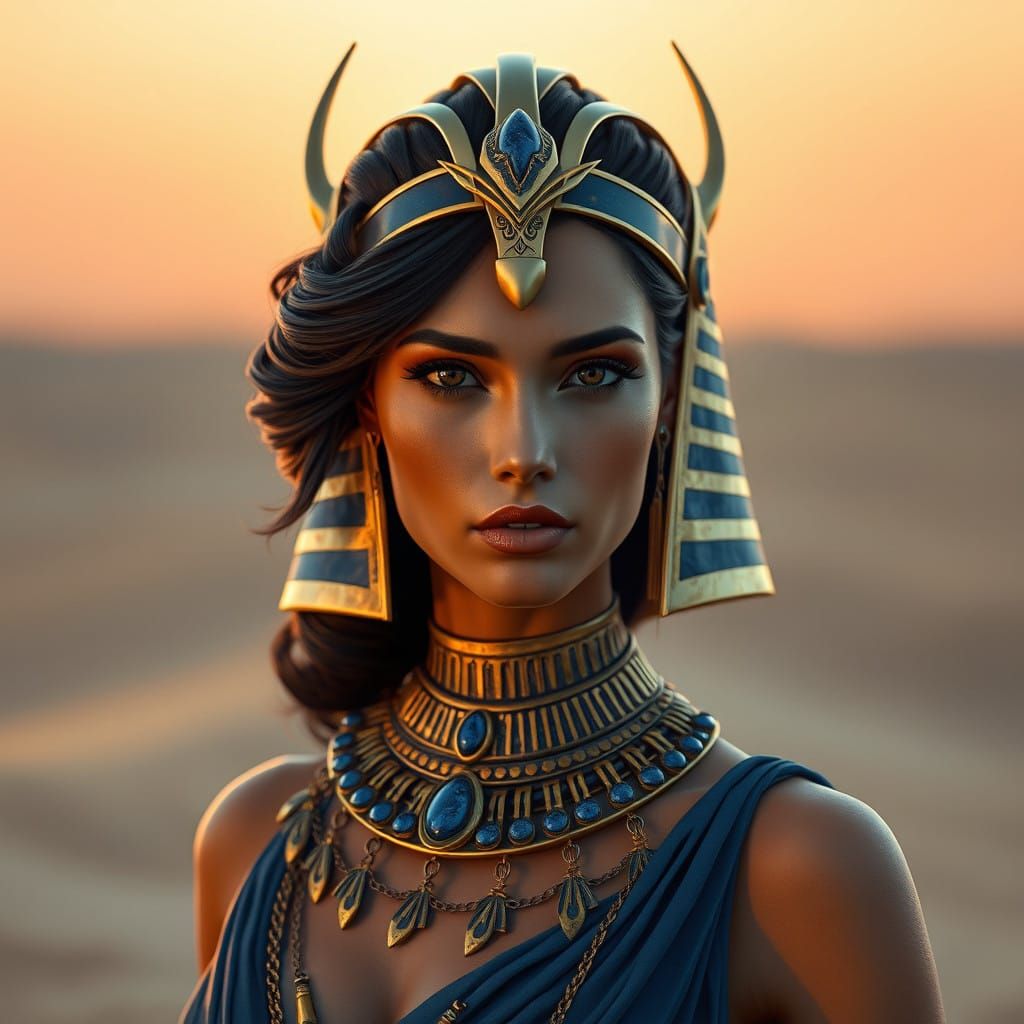 Elegant Woman in Ancient Egyptian Regalia