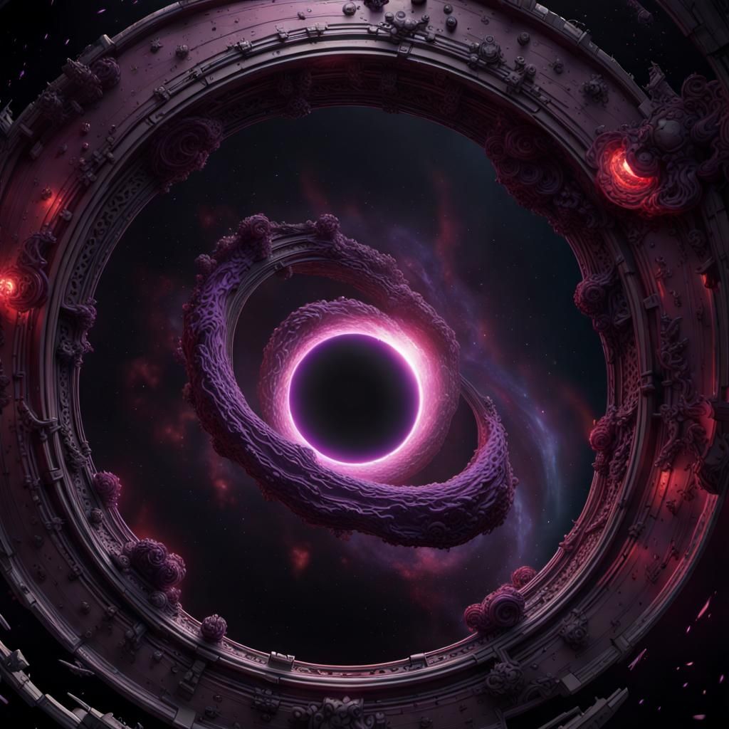 Sinister Black Hole in Deep Space Galaxy