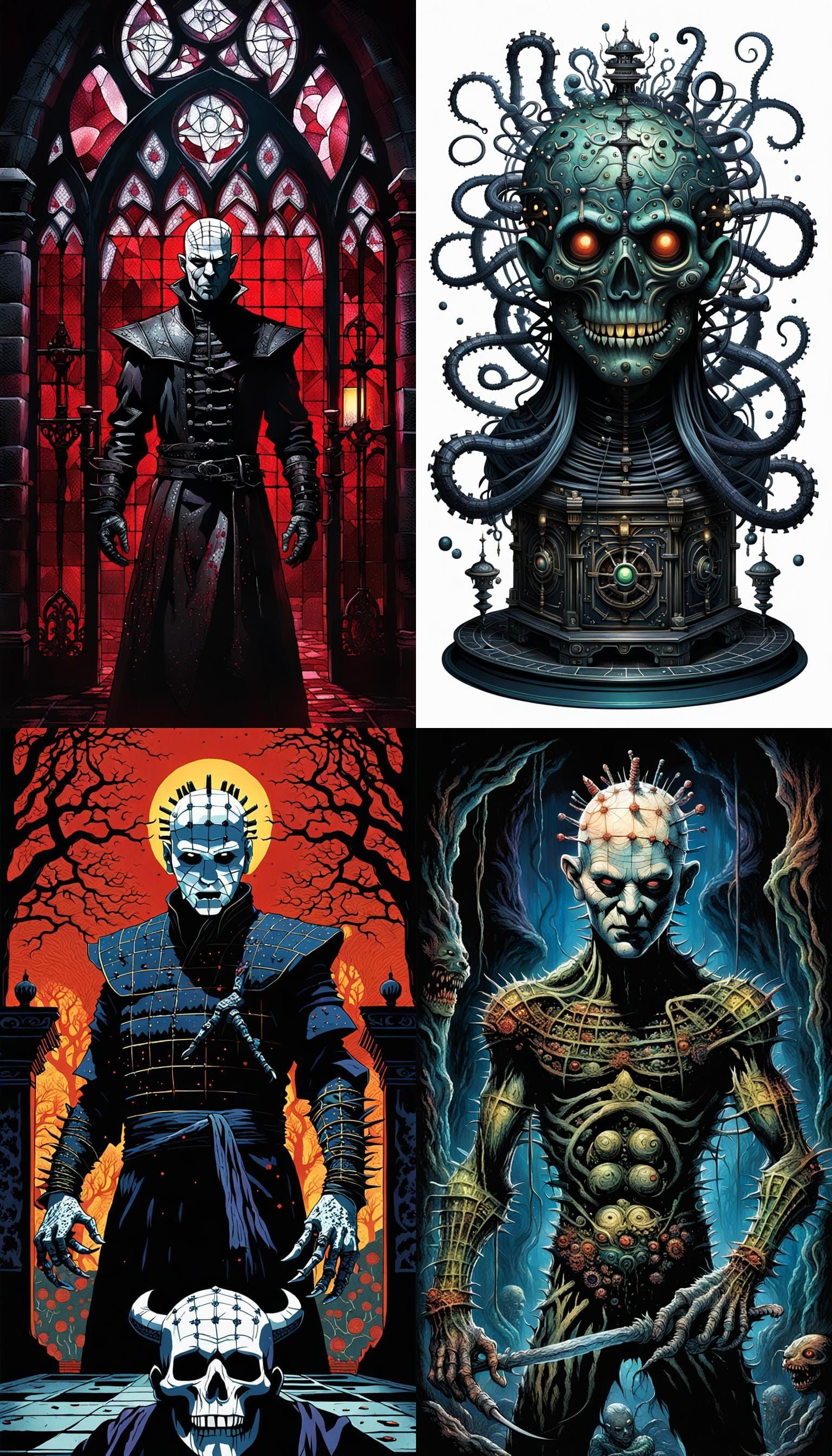 Psychedelic Cubist Vision of Hellraiser Pinhead in Hypermaxi...