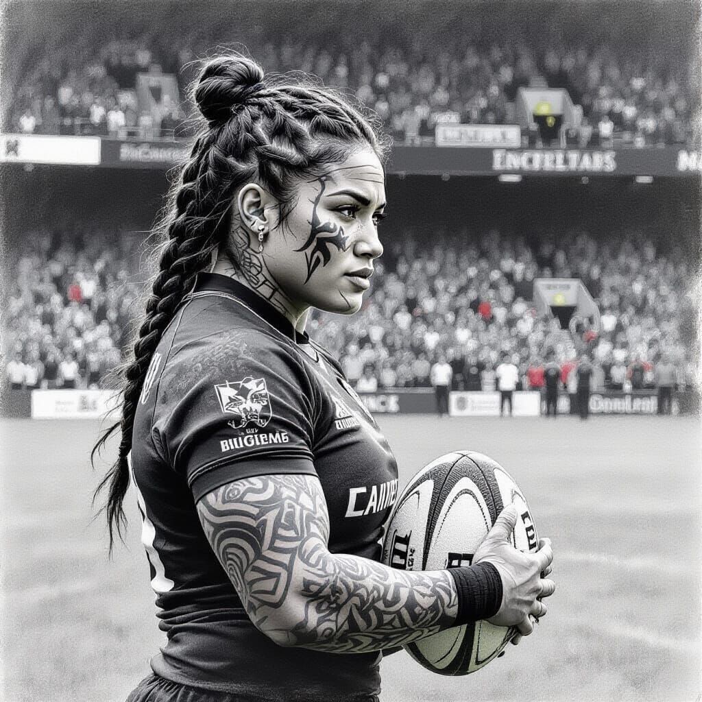 Maori Rugby Star in England Jersey at Twickenham