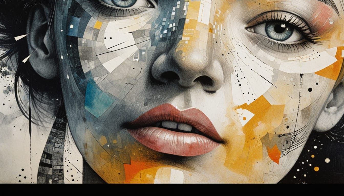 Surreal Celestial Landscape in Delicate Etching Style