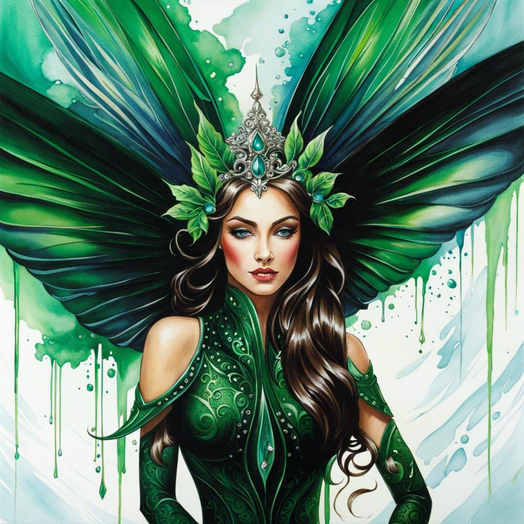 Glamorous Fairy Queen with Filigree Wings