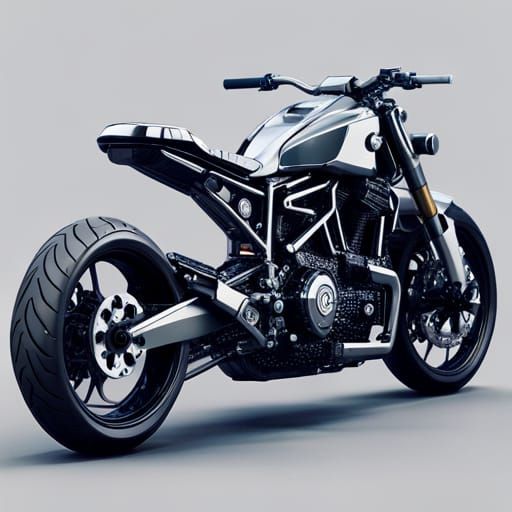 Futuristic Motorcycle with Intricate Sci-Fi Details