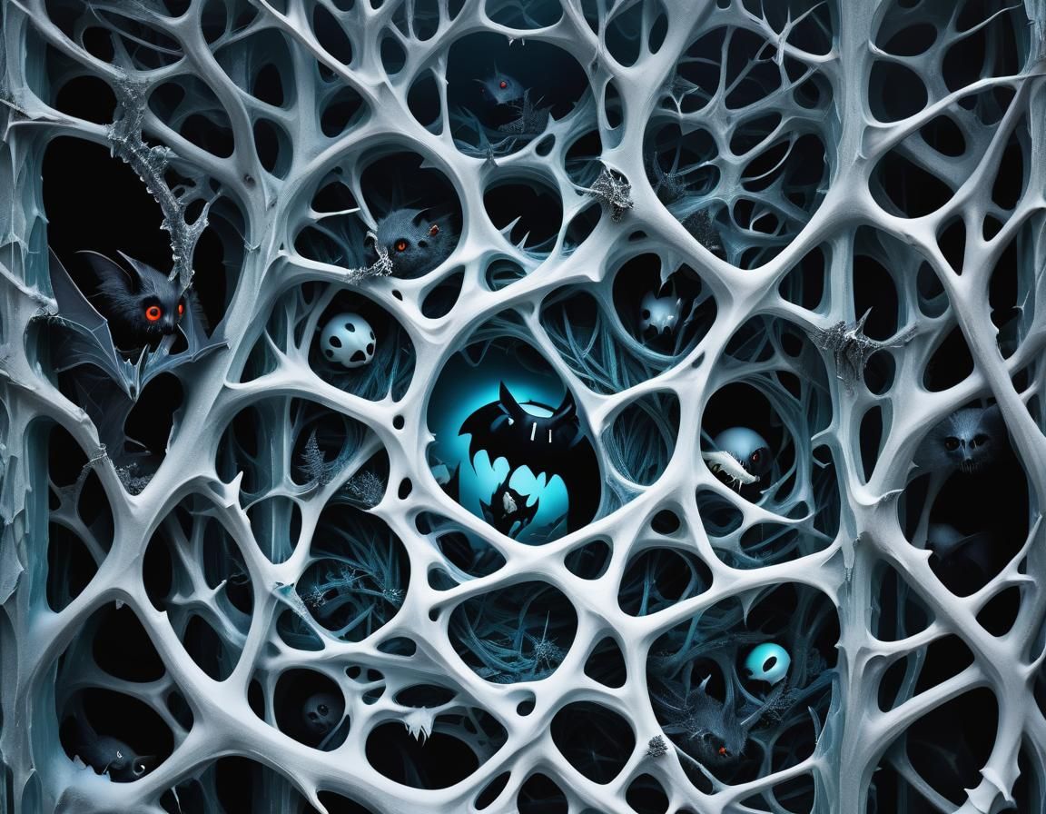 Creepy Frostcore Maze with Bats and Eyes