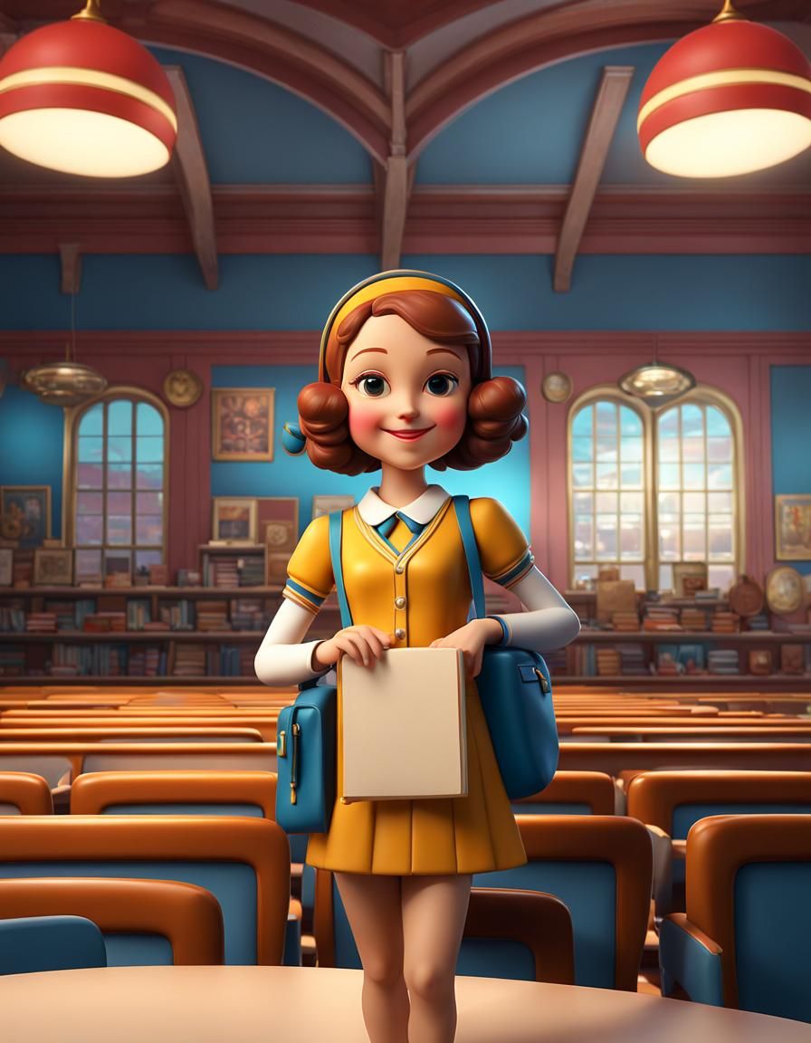 Figure depicting a girl in school attire