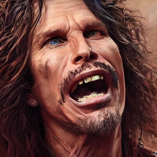 Steven Tyler Portrait in Hyperdetailed Digital Art