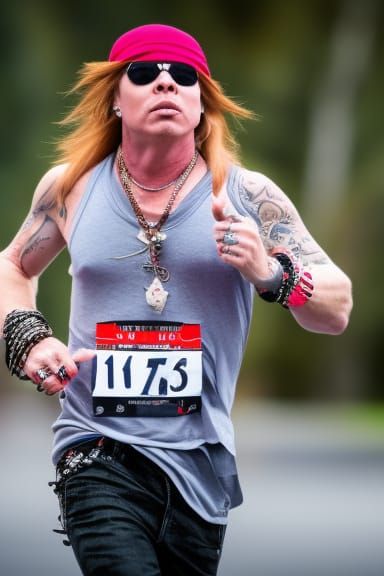 Axl Rose Running a Marathon