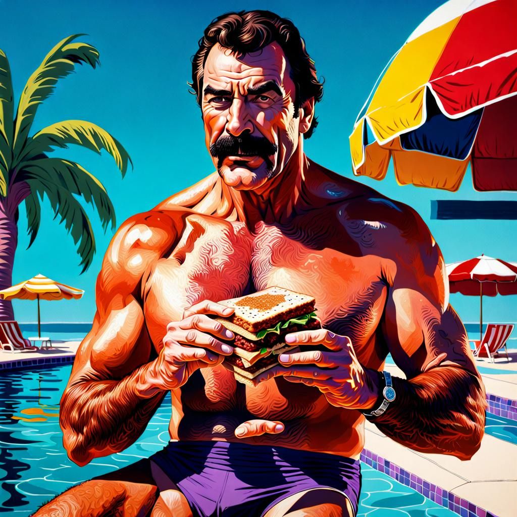 Tom Selleck's Pool Day