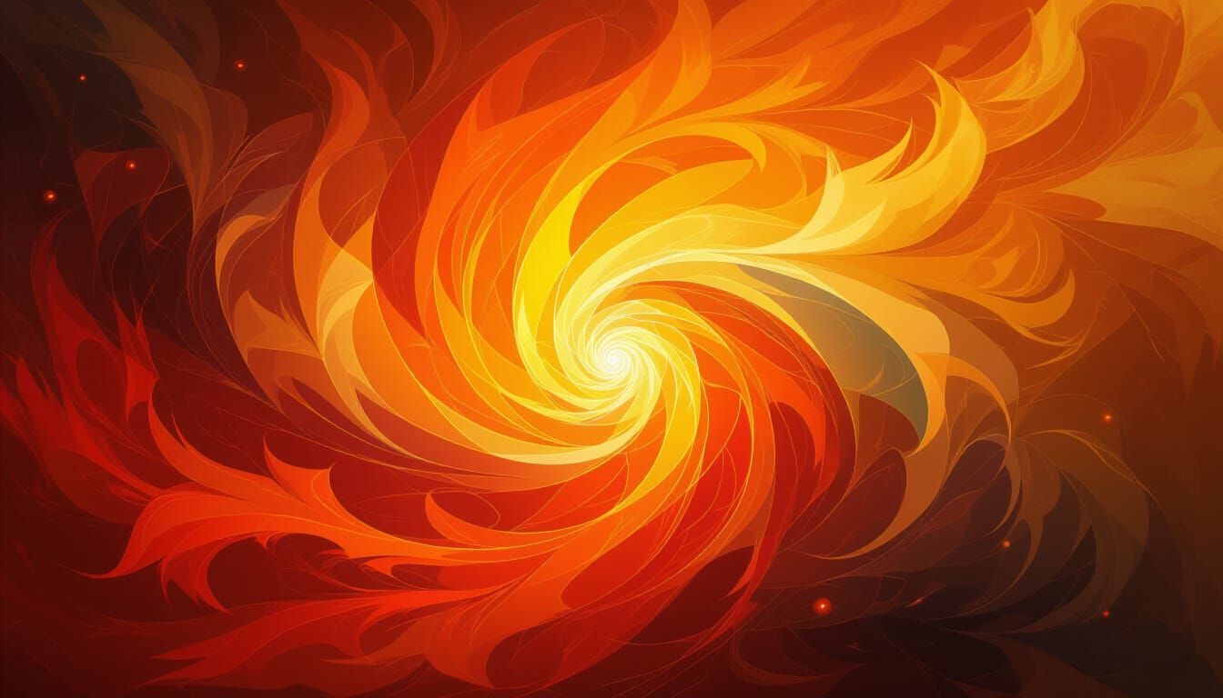 Cosmic Energy Abstract Expressionism: Fire and Sunlight