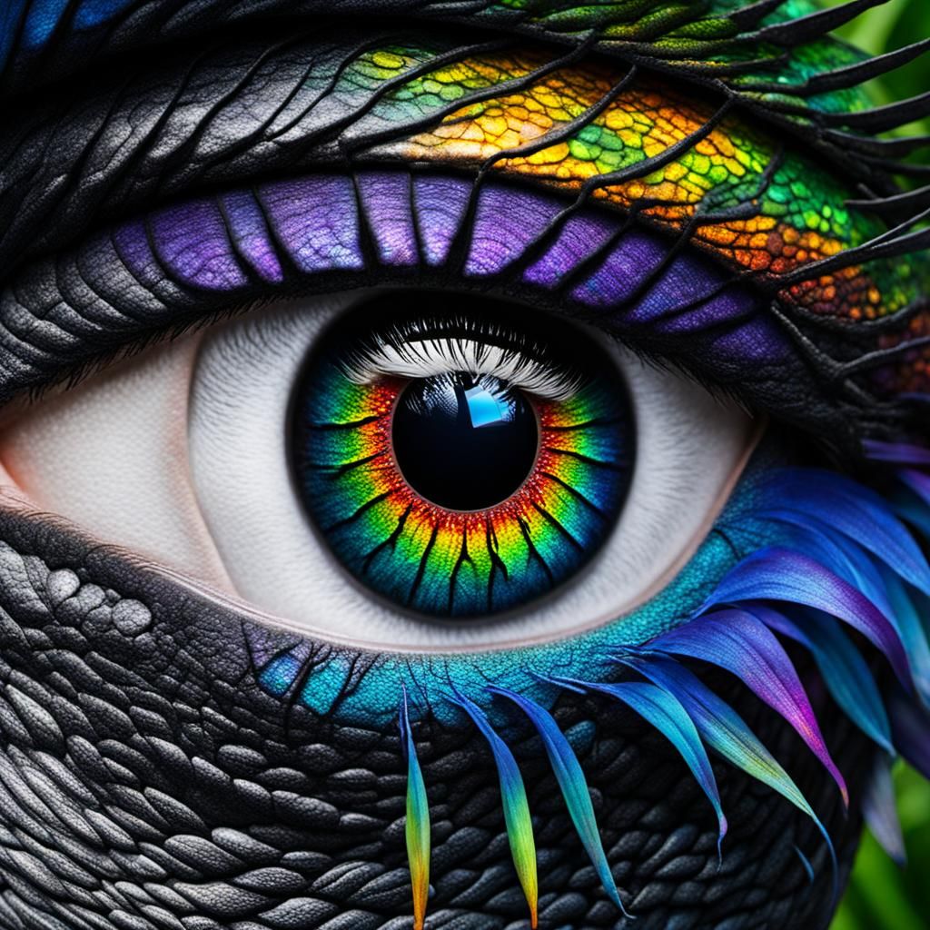 Dragon Rainbow Eye with Forest Iris